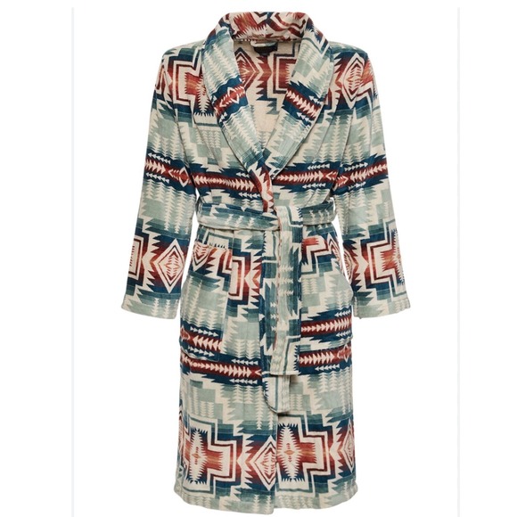 Pendleton Silver Blue Harding Star Robe is Southwestern Sage Green M - Picture 3 of 9